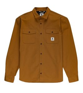 ELEMENT Builder Repreve men's long-sleeved shirt, sustainable everyday shirt W1SHB2 ELP1-5678 brown
