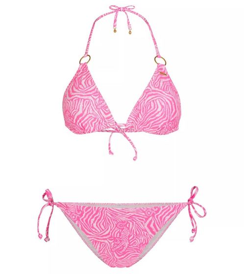 O`NEILL Capri Bondey Damen Bikini-Set mit goldenen Details und Allover-Print Bademode 1A8306 1940 Rosa/Weiß