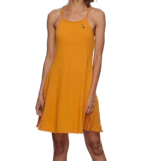 ragwear Serafina Damen Mini-Kleid mit Bommel-Saum Sommer-Kleid 2111-20005 6028 Orange