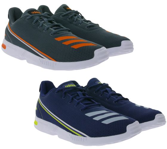 Baskets adidas WIDEWALK M pour hommes, chaussures de course sportives à 3 bandes bleu/jaune ou gris/orange