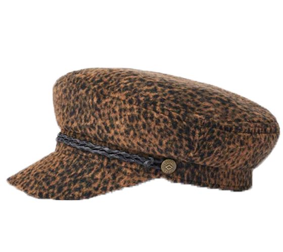 BRIXTON Ashland women's peaked cap, everyday cap with leopard print and blue lining 10792 brown/black