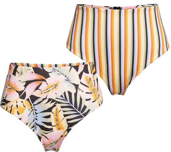 BILLABONG Postcard From Paradise women's bikini bottoms, reversible swimwear, striped and all-over floral print bikini panty C3SB20BIP2-1220 Multi-colored