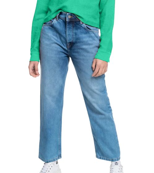 ROXY In A Minute Damen Straight-Fit Jeans Mid Waist Baumwoll-Hose im Ankle-Style ERJDP03266 BMTW Blau
