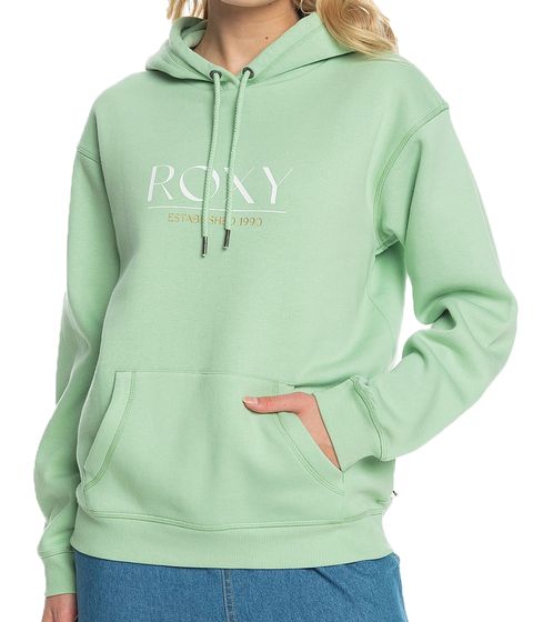 ROXY Surf Stoked Brushed women's hooded sweater cotton sweater with kangaroo pocket ERJ FT04616 GFE0 mint green