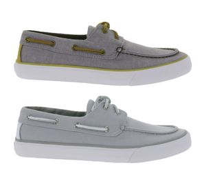 SPERRY Bahama II SC Men's Canvas Sneakers Summer Shoes Boat Shoes Grey or Grey/Brown