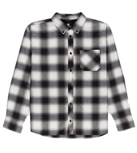 ELEMENT Lumber Camisa de cuadros para hombre, de algodón, manga larga, U1SHA3 ELF0 0019, negro/gris/blanco