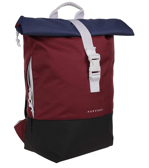 Forvert Planet Sports Ice Lorenz Backpack Sac à dos roll-top avec dos rembourré 30 litres 880914 Bleu/Rouge/Blanc