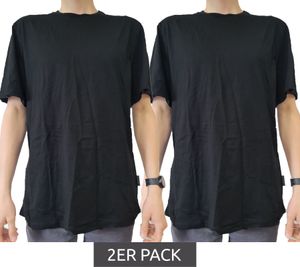 Confezione da 2 T-shirt da uomo in cotone con doppio collo Planet Sports PS110001-200 Nero