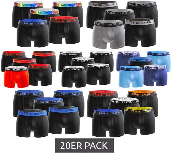 Confezione da 20 boxer da uomo TASTIQ in confezione regalo mutande di cotone SPARPACK TAS/1/BCX5/UNI colorati