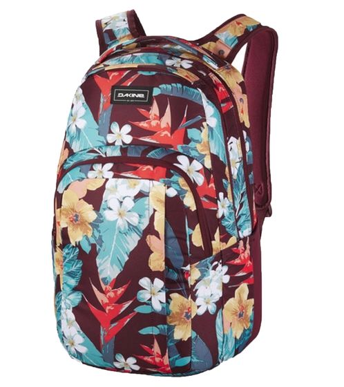 DAKINE Campus sustainable laptop backpack 15 inch school backpack with all-over print 33 liters 10002633 Bordeaux/Colorful