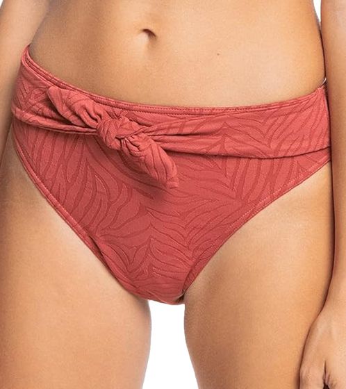 Braguita de bikini de mujer ROXY Wild Babe confeccionada en tejido jacquard Bañador de cintura alta ERJX404069 MPD0 rojo óxido