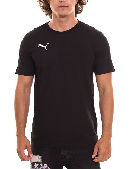 PUMA TeamGoal 23 Casual Herren T-Shirt mit Logo-Stickerei Baumwoll-Shirt Fußball 656578 03 Schwarz