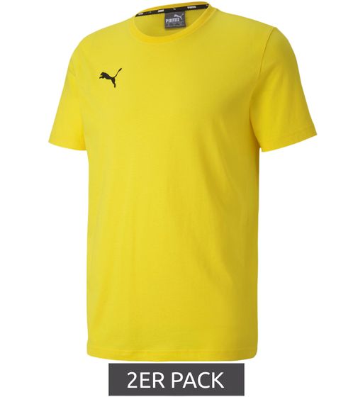 Lot de 2 PUMA TeamGoal 23 T-shirt décontracté pour hommes avec logo imprimé en coton Football 656578 07 Jaune