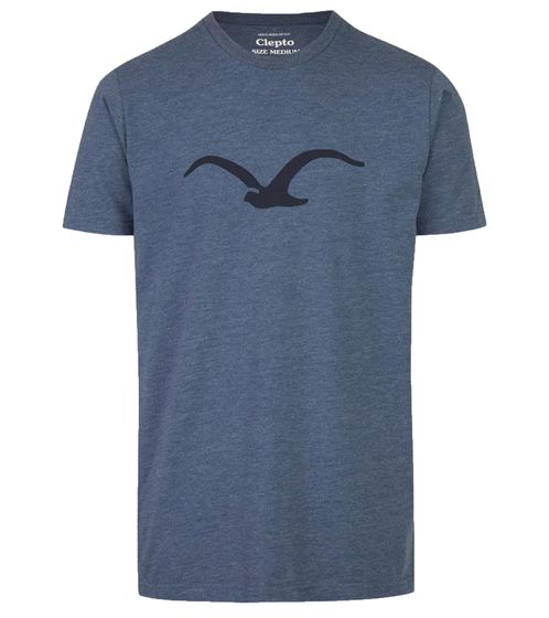 Cleptomanicx Seagull Melange T-Shirt Homme Chemise en Coton à la Mode CXTSMOWME Bleu