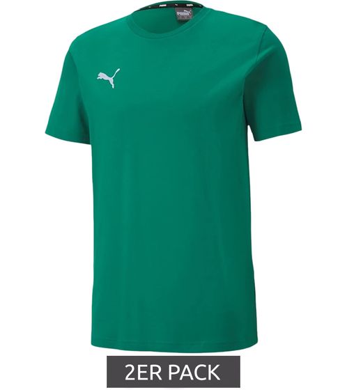 Confezione da 2 T-shirt da uomo casual PUMA TeamGoal 23 con logo ricamato in cotone Maglia da calcio 656578 05 Verde
