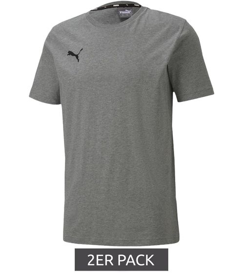 Pack de 2 PUMA TeamGoal 23 Camiseta casual para hombre con logo bordado Camiseta de algodón Fútbol 656578 33 Gris