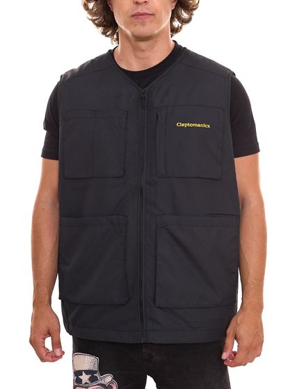 Cleptomanicx Square Vest Jacket Herren Übergangs-Weste Sommer-Weste CXAJSQUAVE Schwarz