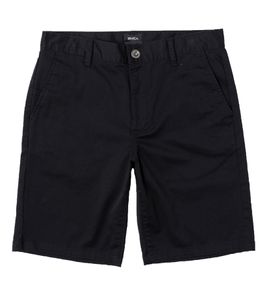 RVCA Union Weekend Stretch Pantalones cortos de algodón para hombre Pantalones cortos chinos elásticos H1WKRZ RVP8 Negro