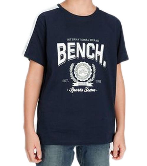 Bench. Chemise en coton pour enfants, chemise à manches courtes avec grand imprimé sur le devant 91219207 bleu