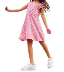 KIDSWORLD Mädchen Sommer-Kleid mit Allover Blumen-Print Rundhals-Kleid 52543308 Rosa
