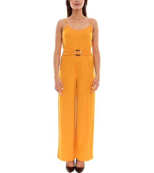 melrose Damen Jumpsuit ärmelloser Overall mit aufgesetztem Gürtel im Palazzo-Stil 54350202 Orange