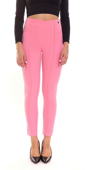 Tamaris women's fabric trousers, high waist business trousers with side zip 25099040 pink