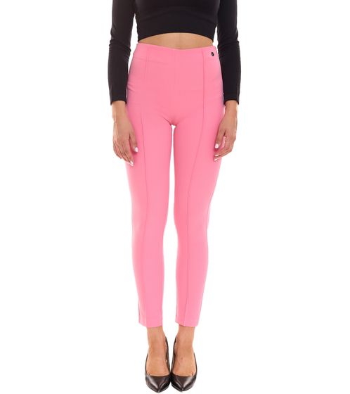 Tamaris women's fabric trousers, high waist business trousers with side zip 25099040 pink