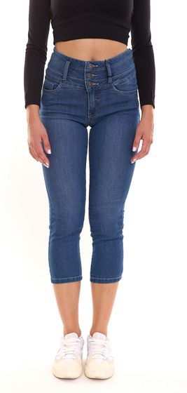 ARIZONA Capri Jeans Pantaloni da Donna a Vita Alta Pantaloni a 3/4 in Denim 56458744 Blu Scuro