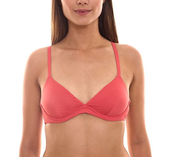 Tamaris ANAPA AOP Bikini Top mit verstellbaren Trägern Bikini-Oberteil für Damen 95342207 Korallen-Rot