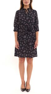 Laura Scott Bubblecrepe Kleid Damen Mini-Kleid mit Allover Blumen-Print Chiffon-Kleid 12329967 Schwarz/Bunt