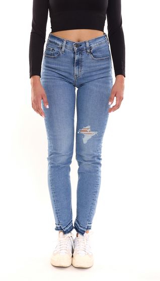 LEVI'S 724 Jean slim droit pour femme Pantalon en jean taille haute au look destroy 57249763 bleu