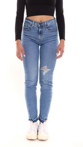 LEVI'S 724 jeans slim dritti da donna pantaloni in denim a vita alta in look distrutto 57249763 blu