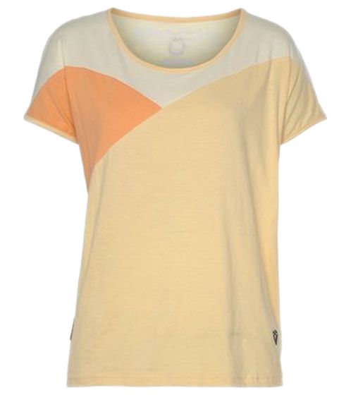 Camisa de verano vegana de mujer ALIFE AND KICKIN con detalles de colores Camisa de manga corta aprobada por PETA 90160808 amarillo