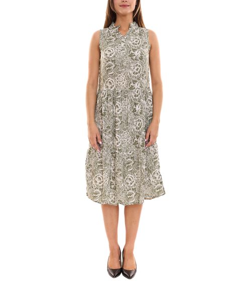 BOYSEN´S women's midi dress sleeveless summer dress with all-over print 97979564 green