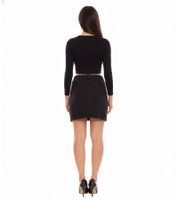 Arizona Damen Denim-Rock Mini-Rock Jeans-Rock aus Baumwolle mit Taschen 82817269 Schwarz