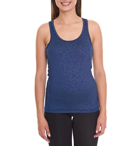 OXIDE XCO women's sports top with all-over leopard print, summer top, tank top, sports equipment 7451180 blue