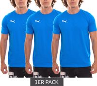 Pack de 6 chemises décontractées en coton pour hommes Puma TeamGOAL 23 avec logo brodé, t-shirts simples en rouge, gris, vert, blanc ou bleu clair