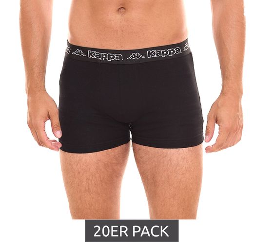 Pack de 20 calzoncillos tipo bóxer para hombre Kappa, calzoncillos elegantes, paquete económico 351K1JW AEB negro/blanco