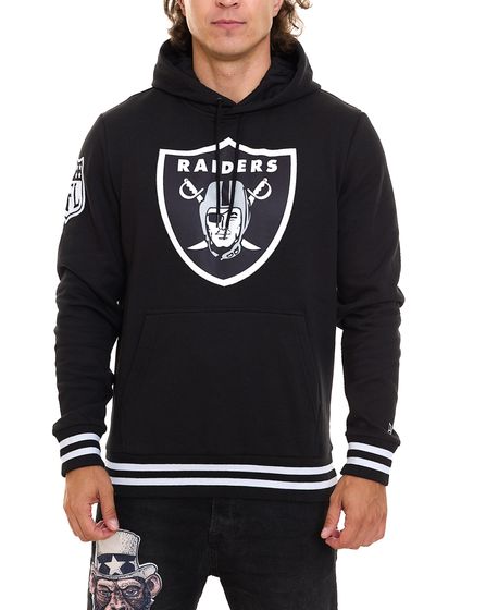 NEW ERA MLB BOLD LOGO Po Pull à capuche en coton Raiders pour hommes 12653597 Noir