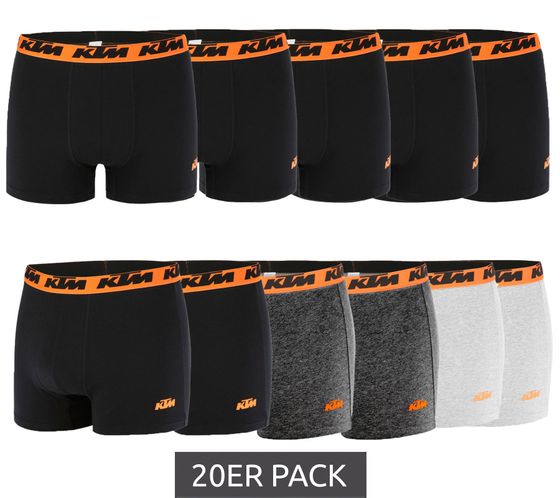 Confezione da 20 boxer uomo KTM boxer intimi in cotone con stampa logo KTM/MAR1BCX5A neri o multicolori