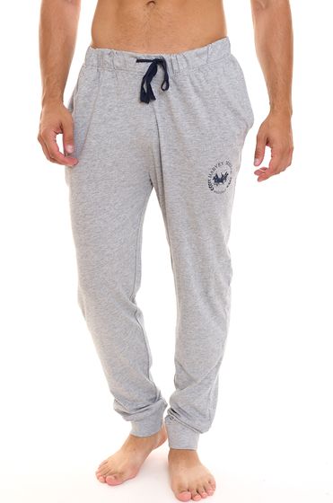 HARVEY MILLER POLO CLUB Pantalón de pijama para hombre, pantalón de algodón, pantalón fino para dormir con bolsillos, loungewear HRM4257 gris claro