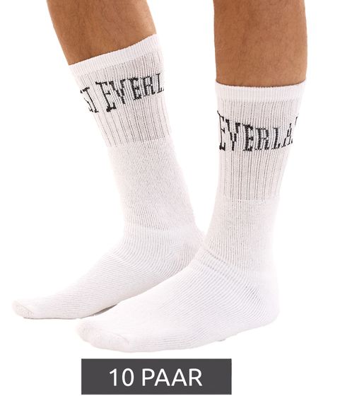 10 pares de calcetines deportivos para hombre EVERLAST con contenido de algodón, medias largas OEKO-TEX Standard 100 EVL1TENX10BL blanco