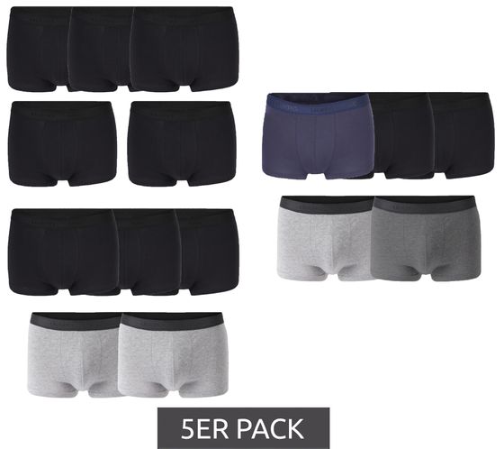 5er Pack UOMO Herren Boxershorts im Retro-Stil Baumwoll-Unterwäsche OEKO-TEX Standard 100 Schwarz, Schwarz/Grau oder Schwarz/Grau/Blau