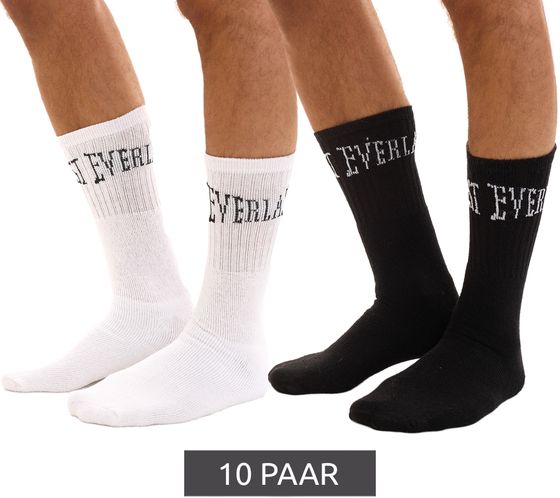 10 pairs of EVERLAST men's sports socks with cotton content, women's socks, long socks, OEKO-TEX Standard EVL1TENX, white or black