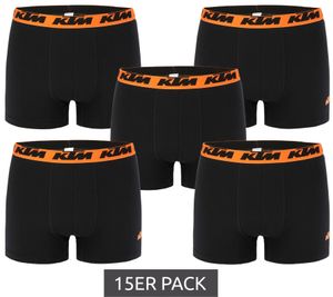 Confezione da 15 boxer da uomo KTM boxer intimo in cotone con stampa logo KTM/MAR1BCX5AS nero