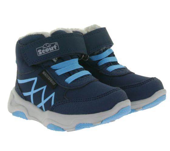 Scout MIKA scarpe autunnali per bambini robusti stivali idrorepellenti stivali autunnali 15735522 blu scuro/azzurro