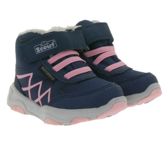 Zapatos de otoño para niños Scout MIKA botas robustas repelentes al agua botas de otoño 93211866 azul oscuro/rosa