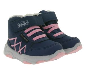 Scout MIKA Kinder Herbst-Schuhe robuste wasserabweisende Boots Herbst-Stiefel 93211866 Dunkelblau/Rosa