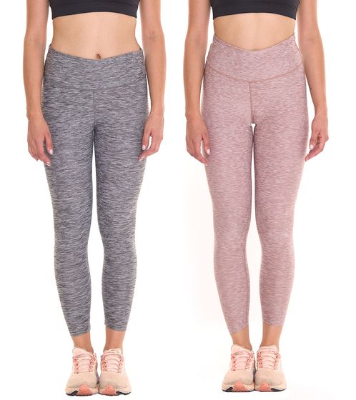 OXIDE XCO Training Damen Fitness-Leggings in melierter Optik bequeme Sport-Hose mit X-Cool 7421182 Grau oder Rosa