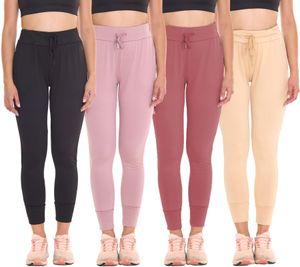 OXIDE Pantaloni da jogging da donna da allenamento, comodi pantaloni della tuta con tasche laterali 7420185 nero, rosa o beige